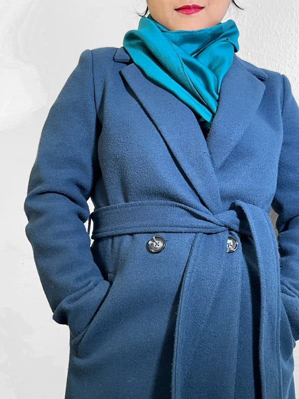 Seidenschal – Petrol Blau, handgefärbt