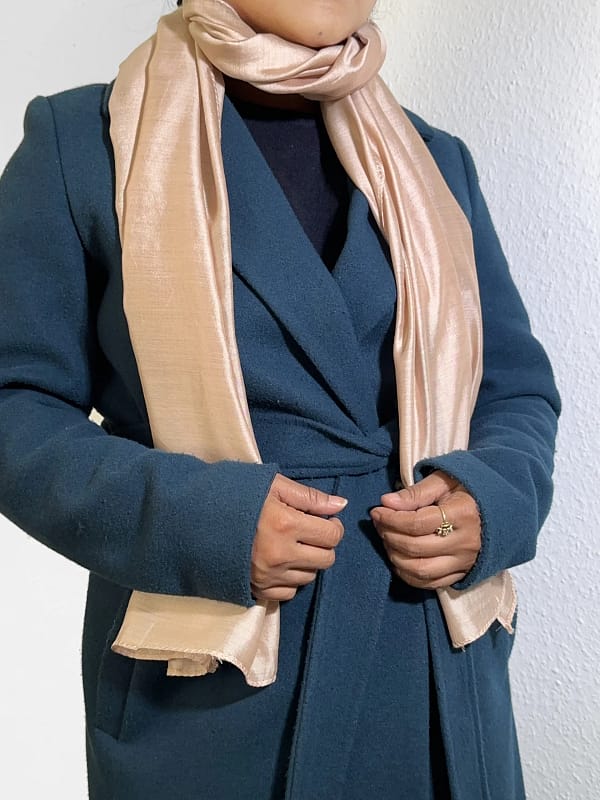 Seidenschal – Beige, handgefärbt