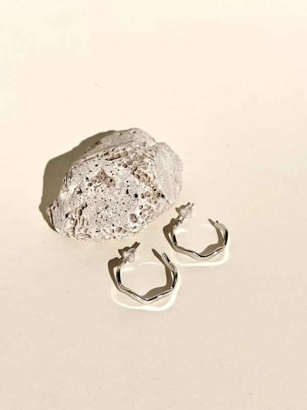 IMG_5484 Wavy Hoops Silver