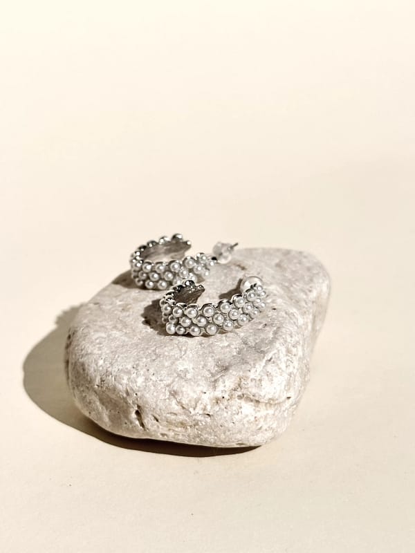 IMG_5502 Imitation Pearl Hoops Silver