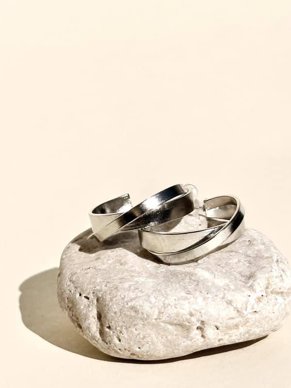 IMG_5529 Double Ribbon Hoops Silver