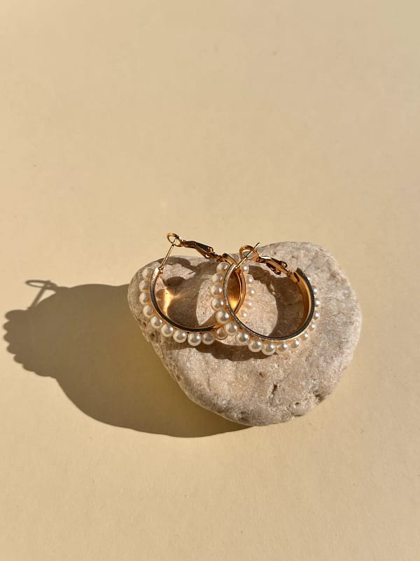 IMG_5693 Imitation Pearl Full Hoops Gold