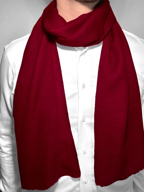 marron red Wool Schal aus Kaschmir Wein Rot